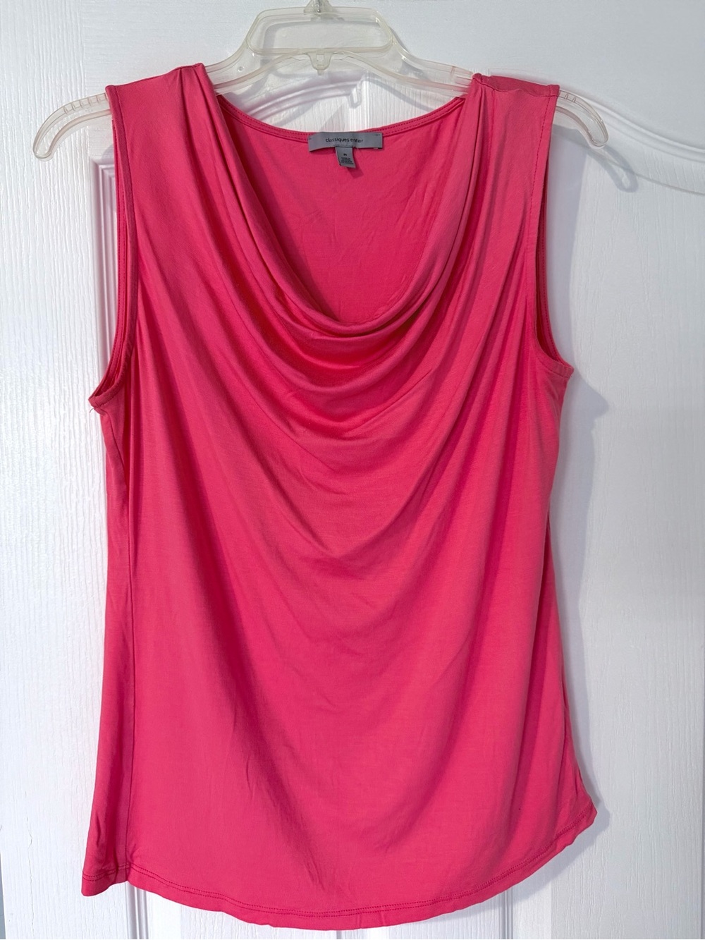 {Classiques Entier} Draped Cowl Neck Sleeveless Camisole - Hot Pink